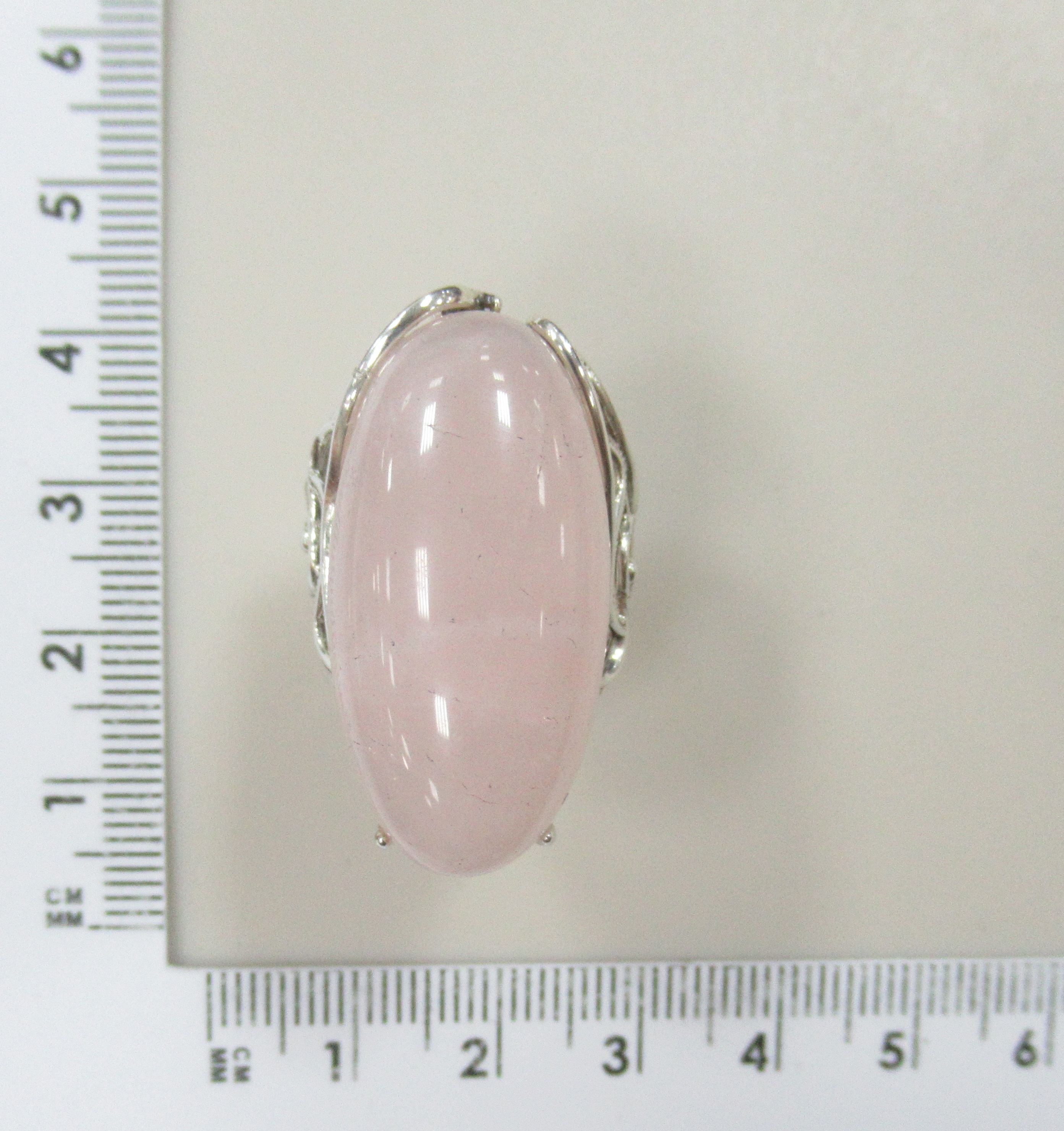 Серебряное кольцо с розовым кварцем